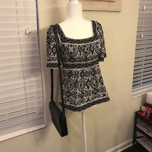 BCBG Black and White top.